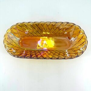 Vintage‎ Indiana Glass Marigold Carnival Glass Iridescent 10" Serving Bowl